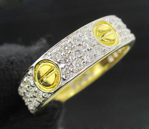 แหวน เพชรรอบ เพชร 66 เม็ด 1.04 กะรัต ทอง90 งานสวยมาก นน. 4.71 g