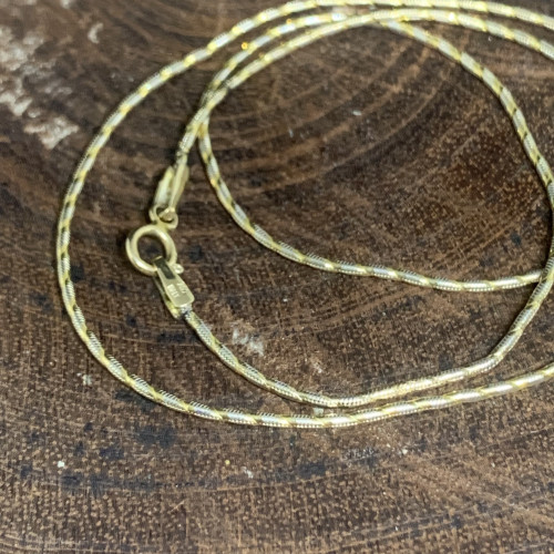 สร้อยคอ อิตาลี750 ทอง18K ลายเกลียว 2 กษัตริย์ รอบเส้น ความยาว 16 นิ้ว นน. 5.75 g