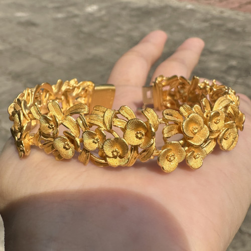 สร้อยข้อมือ Prima Gold ทอง24K + ทอง14K ลายดอกไม้ ความยาว 16.50 ซม. นน. 56.53 g