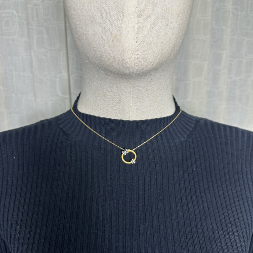 จี้ Prima Gold ทอง24K + ทอง14Kขาว ลายห่วงกลม ผีเสื้อ นน. 3.34 g 6