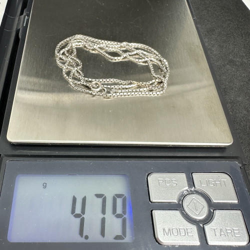 สร้อยคอ Italy375 ทอง9Kขาว ลายโซ่กลม ยาว 23 นิ้ว สวมหัวได้ นน. 4.79 g 7