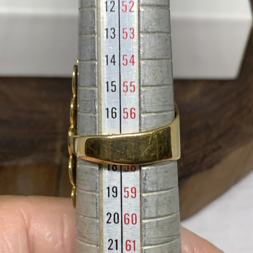 แหวน ทองลงยา ลายคลื่น ทอง75-90% ขนาด 57 งานสวย น่าสะสม นน. 7.30 g 5