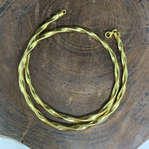 โช๊คเกอร์ อิตาลี750 ทอง18K ลายเกลียว รอบเส้น ความยาว 18 นิ้ว นน. 6.32 g