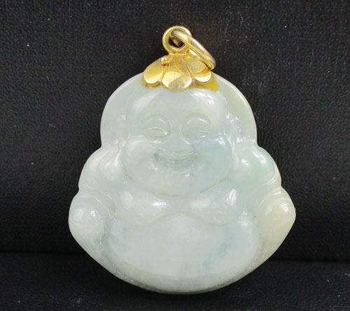 จี้ พระสังกัจจายน์ เนื้อหยก แกะสลัก ทอง90 สวยน่าสะสม นน. 15.12 g