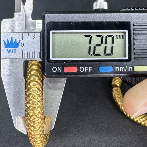 กำไลข้อมือ + ข้อเท้าเด็ก กิมปัง ตัว C แกะลาย เกล็ดมังกร ความกว้าง 4.00 ซม. นน. 29.90 g 7