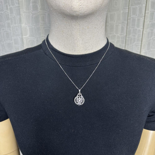 สร้อยคอ อิตาลี375 ทอง9K + จี้ เพชร 2/0.16 ct ฝังเพชร 38/0.30 ct งานปาหะ นน. 8.49 g 4