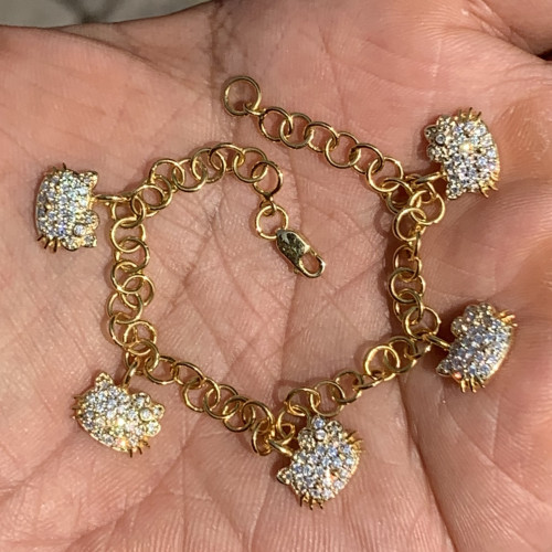 สร้อยข้อมือ เพชร คิตตี้ ตุ้งติ้ง รอบเส้น เพชร 125 เม็ด 0.63 กะรัต ทอง18K นน. 10.04 g