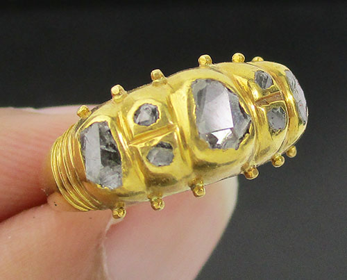 แหวน เพชรซีก ข้อมะขาม ทอง90 งานเก่า หลุดจำนำ สวยมาก นน. 3.58 g