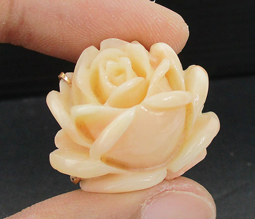 จี้ ดอกกุหลาบ แกะสลัก ทอง14K นน. 9.71 g