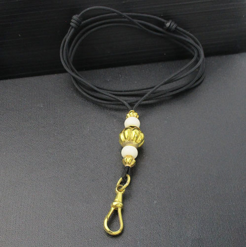 สร้อยคอ เชือกร่ม + เม็ดมะยม สปริง ก้ามปู ทอง90 งานเก่า หลุดจำนำ สวยมาก นน. 5.82 g