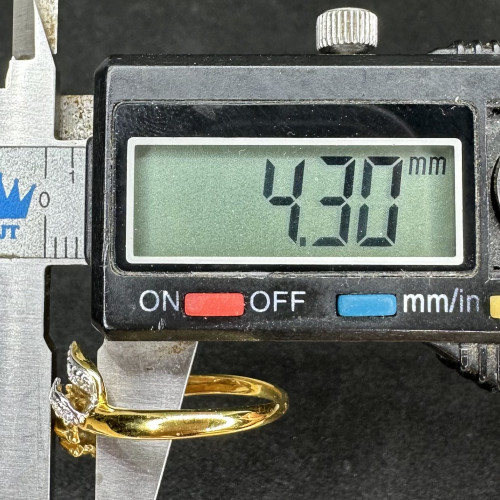 แหวน รูปมือ ฝังเพชร 8 เม็ด 0.13 กะรัต ทอง18K งานสวยมาก นน. 2.58 g 7