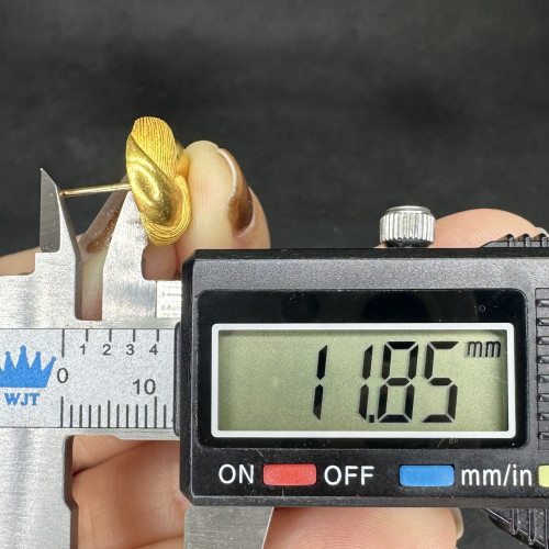 ต่างหู Prima Gold ทอง24K ลายตะกร้อสาน แป็นทอง18K นน. 10.13 g 8