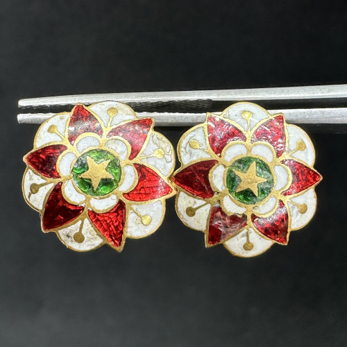 ต่างหู ทองลงยา ทอง90 หลุดจำนำ งานสวย น่าสะสม นน. 4.53 g