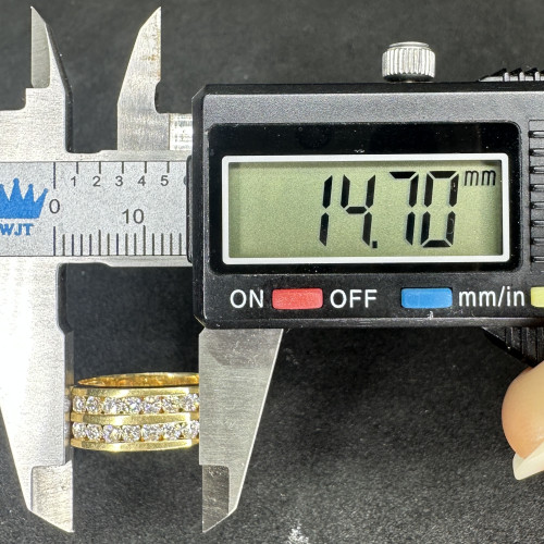 แหวน เพชรแถว 2 แถว Jubilee เพชร 14/0.54 ct ทอง18K ขนาด 54 พร้อมกล่อง + การ์ด นน. 5.51 g 8