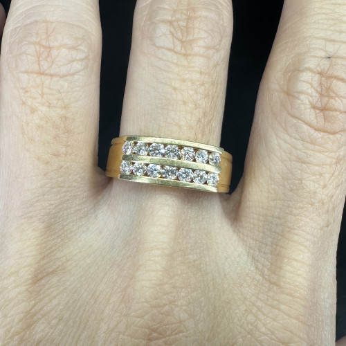 แหวน เพชรแถว 2 แถว Jubilee เพชร 14/0.54 ct ทอง18K ขนาด 54 พร้อมกล่อง + การ์ด นน. 5.51 g 3