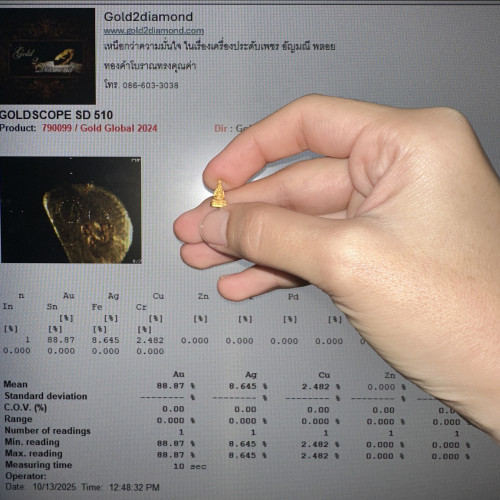 พระแก้วมรกต ทรงเครื่องฤดูร้อน เนื้อทองคำ ทอง90 นน. 1.04 g 4