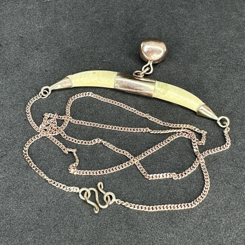 สร้อยคอ นาก40 กระพรวน ตุ้งติ้ง ความยาว 18 นิ้ว นน. 8.96 g 1