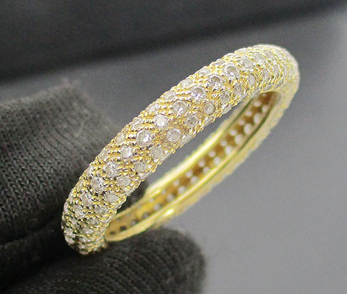 แหวน เพชรรอบ 5 แถว เพชร 219 เม็ด 1.20 กะรัต ทอง18K งานสวยมาก นน. 2.44 g