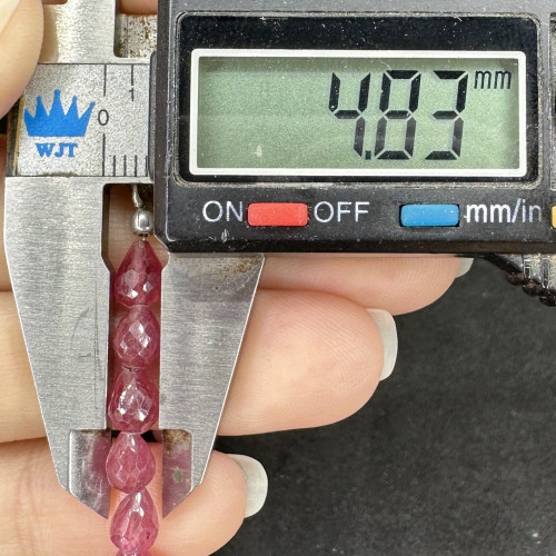 สร้อยคอ ทับทิม พม่า ทรงหยดน้ำ รอบเส้น ตะขอเงิน925 งานสวยมาก นน. 25.56 g 8