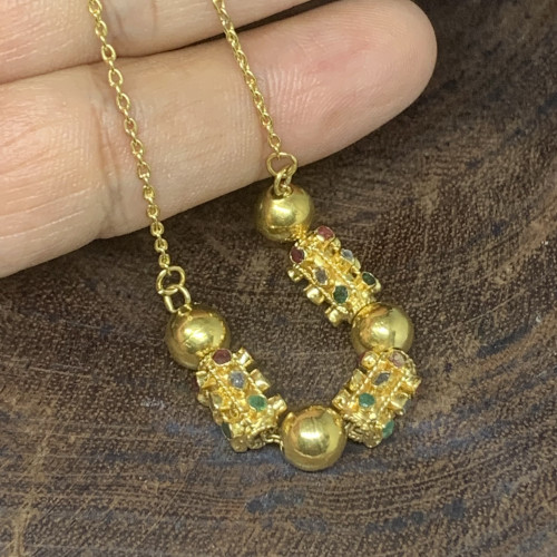 สร้อยคอ ปะวะหล่ำ เพชรซีก ทอง90 ความยาว 15 - 16 นิ้ว นน. 8.42 g 3