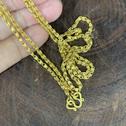 สร้อยคอ ทอง100 ลายเม็ดข้าวโพด ฉลุลาย รอบเส้น ความยาว 27 นิ้ว สวมหัวได้ นน. 15.15 g 3