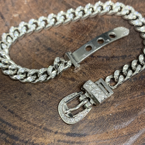 สร้อยข้อมือ เพชรรอบ ฝังเพชร 95 เม็ด 0.95 กะรัต งาน PT900 ยาว 17.50 - 18.50 ซม. นน. 34.96 g 1