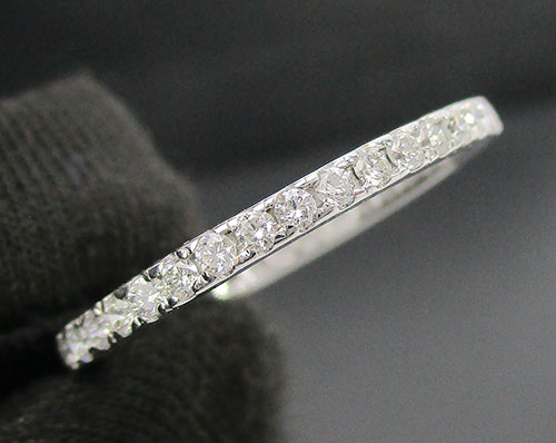 แหวน เพชรรอบ เพชร 40 เม็ด 0.40 กะรัต ทอง18Kขาว งานสวยมาก นน. 1.38 g