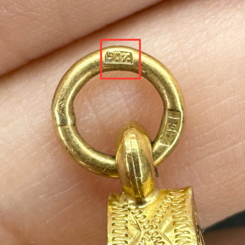 พระพิฆเนศวร ลอยองค์ เนื้อนวโลหะ เลี่ยมทองเก่า นน.14.67 g 5