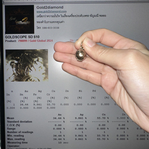 จี้ นาก40 แกะลายไทย เปิดได้ นน. 2.38 g 5