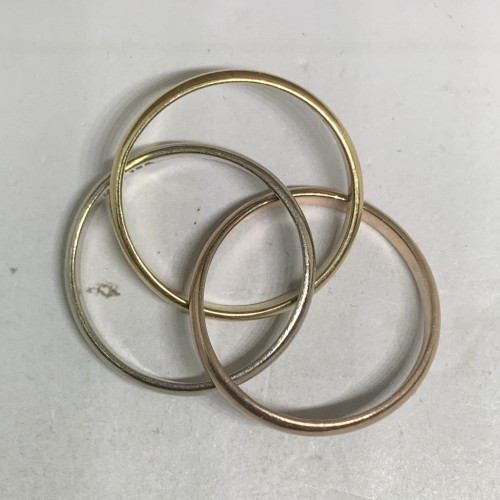 แหวน Trinity 3 กษัตริย์ ทอง18K +  14K ขนาด 47 สวย น่าสะสม นน. 4.41 g 2