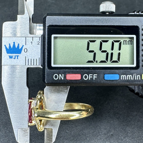 แหวน ทับทิม พม่า เผาเก่า 2.70 ct ล้อมเพชร 12/0.70 ct ทอง18K ขนาด 54 พร้อม Cert. นน. 5.43 g 9