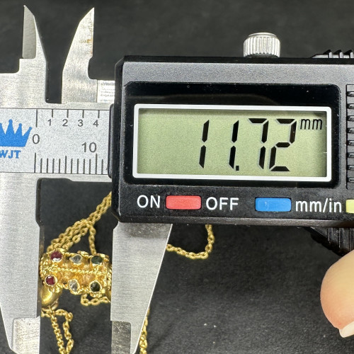 สร้อยคอ ปะวะหล่ำ เพชรซีก ทอง90 ความยาว 16.5 - 17.5 นิ้ว นน. 5.71 g 7