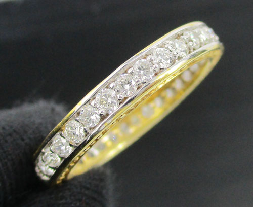 แหวน เพชรรอบวง เพชร 35 /1.05 กะรัต ทอง18K 2 กษัตริย์ งานสวยมาก นน. 3.14 g