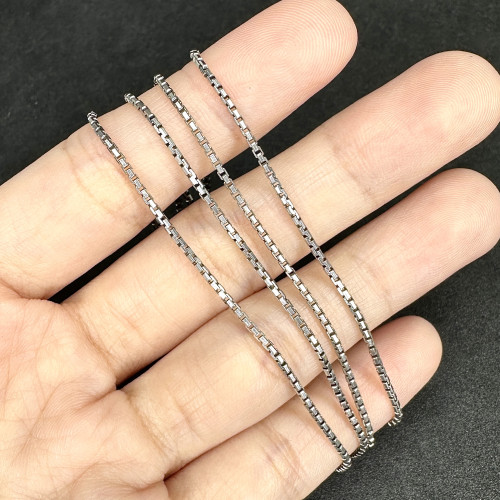 สร้อยคอ Italy375 ทอง9Kขาว ลายโซ่กลม ยาว 23 นิ้ว สวมหัวได้ นน. 4.79 g 3