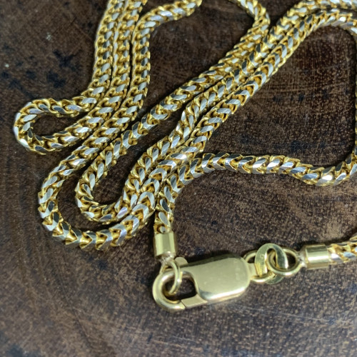 สร้อยคอ อิตาลี750 ทอง18K ลายสาน ตัดลาย รอบเส้น ความยาว 20 นิ้ว นน. 22.28 g