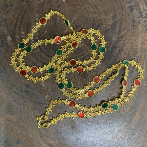 สร้อยคอ ทองลงยา 2 สี ทอง90 ความยาว 28 นิ้ว สวมหัวได้ นน. 19.57 g 1