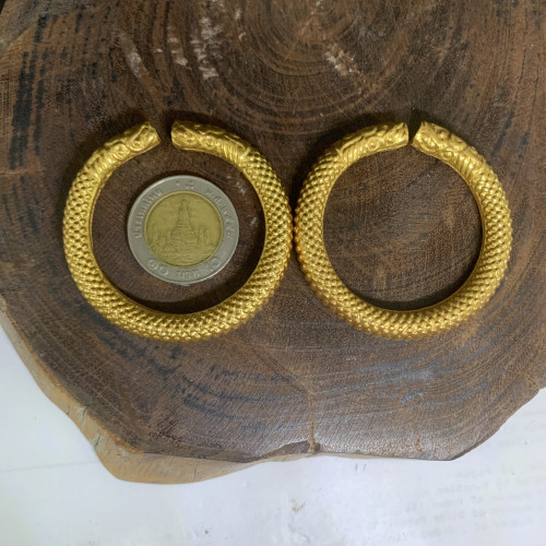 กำไลข้อมือ + ข้อเท้าเด็ก กิมปัง ตัว C แกะลาย เกล็ดมังกร ความกว้าง 4.00 ซม. นน. 29.90 g 2