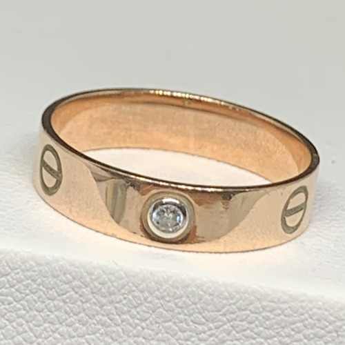 แหวน นาก40 ฝังเพชร 1 เม็ด 0.03 กะรัต ขนาด 58.5 นน. 2.80 g