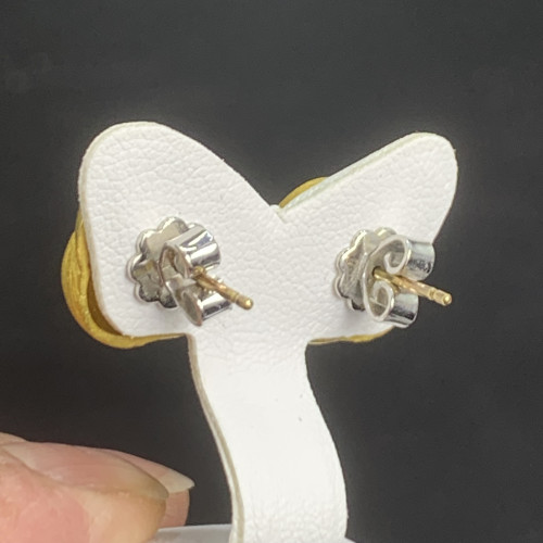 ต่างหู Prima Gold ทอง24K ลายตะกร้อสาน แป็นทอง18K นน. 10.13 g 3