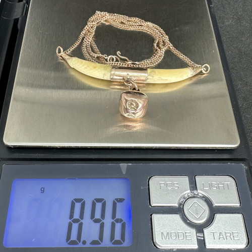 สร้อยคอ นาก40 กระพรวน ตุ้งติ้ง ความยาว 18 นิ้ว นน. 8.96 g 9