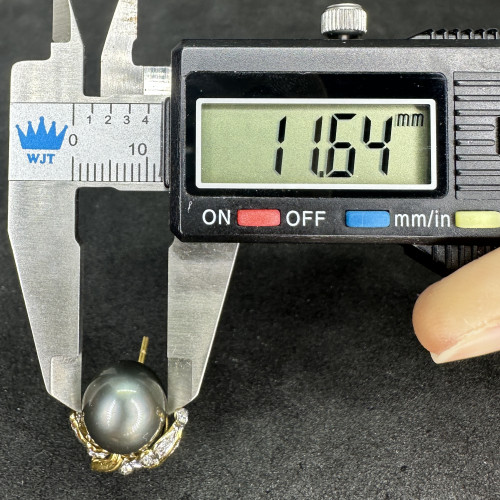 ต่างหู มุก South sea 11.6 - 11.8 มิล ฝังเพชร 52 เม็ด 0.50 กะรัต ทอง18K นน. 11.75 g 6