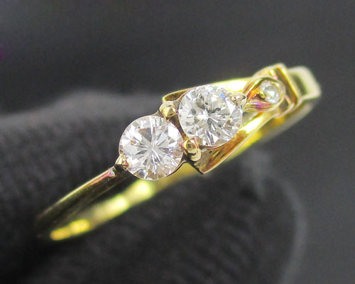 แหวน เพชรชู 3 เม็ด 0.17 กะรัต ทอง18K งานสวย น่ารักมาก นน. 1.17 g