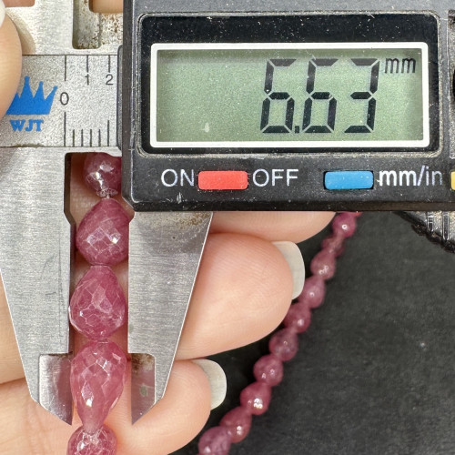 สร้อยคอ ทับทิม พม่า ทรงหยดน้ำ รอบเส้น ตะขอเงิน925 งานสวยมาก นน. 25.56 g 6