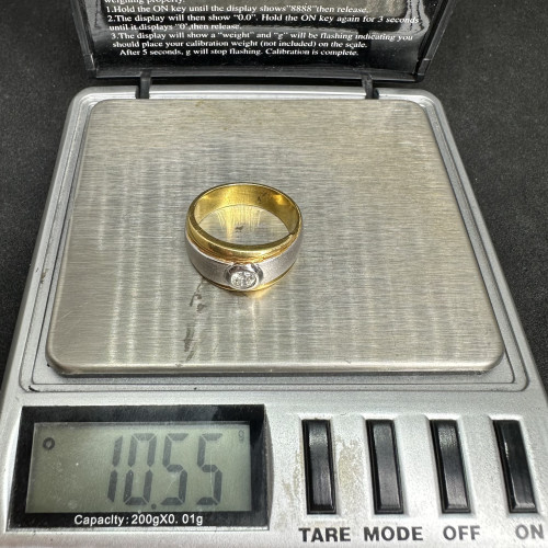 แหวน เพชรเดี่ยว 0.20 กะรัต ทอง18K ตัดลาย 2 กษัตริย์ เพชรสวย เล่นไฟ นน. 10.55 g 8