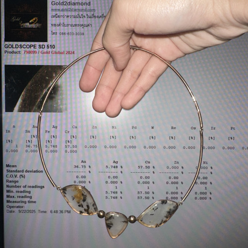 โช๊คเกอร์ พลอย คั่นเม็ดกลม นาก40 ความยาว 15 นิ้ว นน. 12.76 g 4