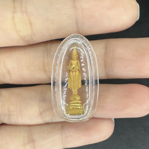 หลวงพ่อวัดบ้านแหลม เนื้อทองคำ ลอยองค์ ทอง99.99 (นน. 4.02 g) เลี่ยมพลาสติก นน. 5.44 g 3