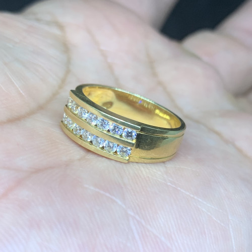 แหวน เพชรแถว 2 แถว Jubilee เพชร 14/0.54 ct ทอง18K ขนาด 54 พร้อมกล่อง + การ์ด นน. 5.51 g 1