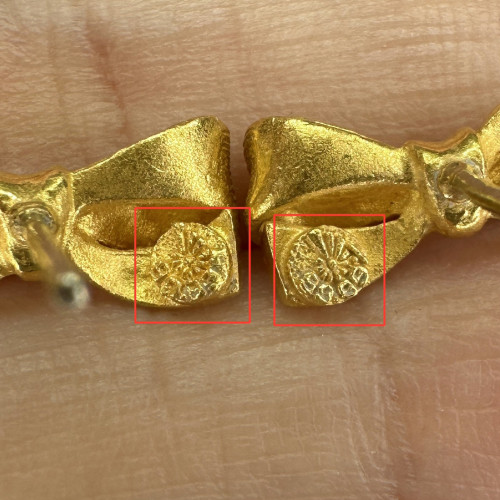ต่างหู Prima Gold ทอง24K ลายโบว์ แป้นทอง14K นน. 5.52 g 6