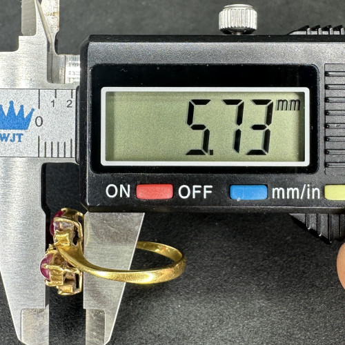 แหวน ทับทิม พม่า ดอกไม้ ฝังเพชร 4 เม็ด 0.04 กะรัต ทอง80 ขนาด 49 นน. 3.46 g 9