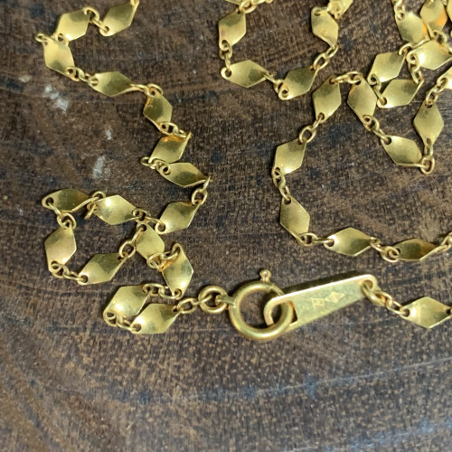 สร้อยคอ อิตาลี750 ทอง18K คั่นเกลียว รอบเส้น ความยาว 16 นิ้ว นน. 3.14 g